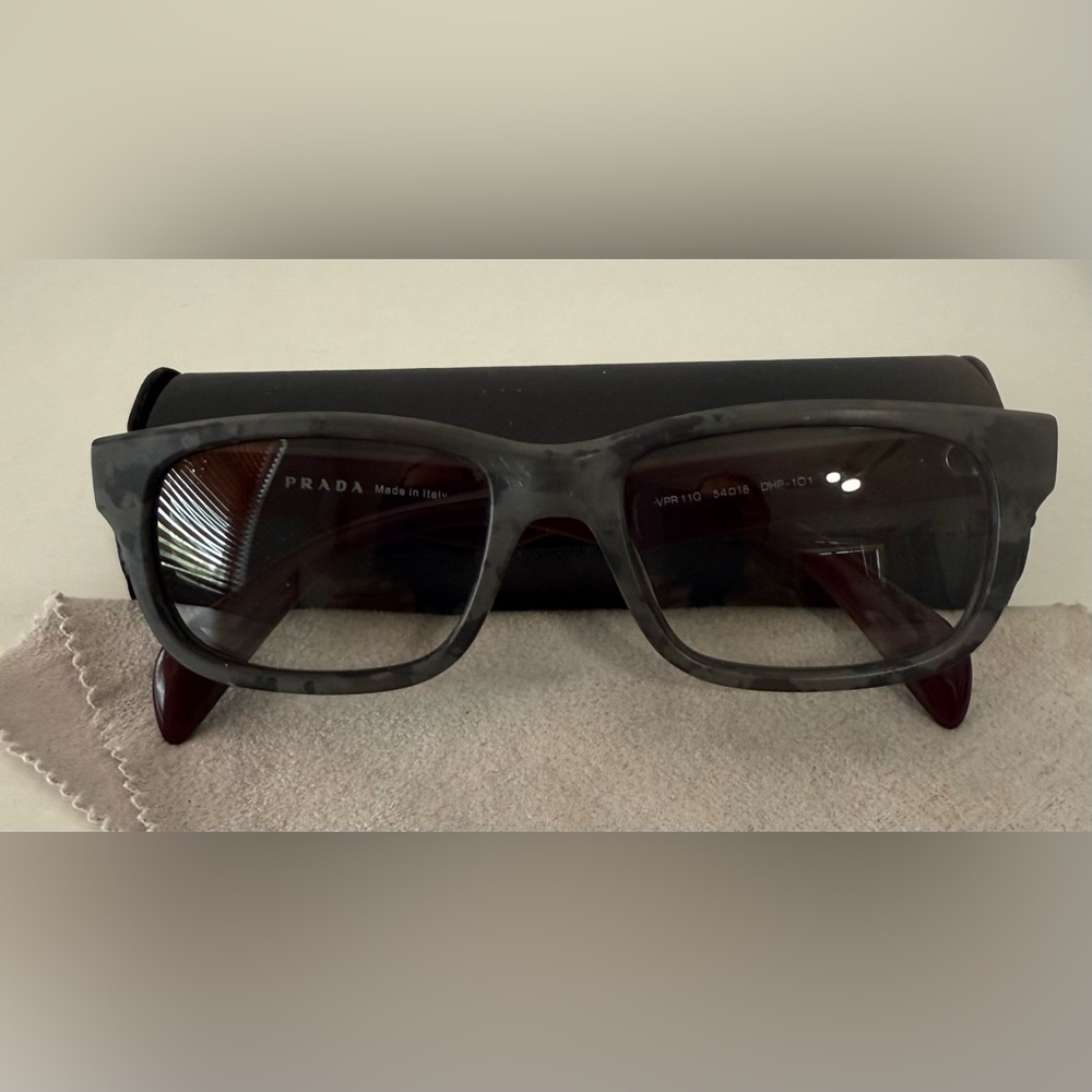 Prada Gray/Tortoiseshell Rectangular Sunglasses